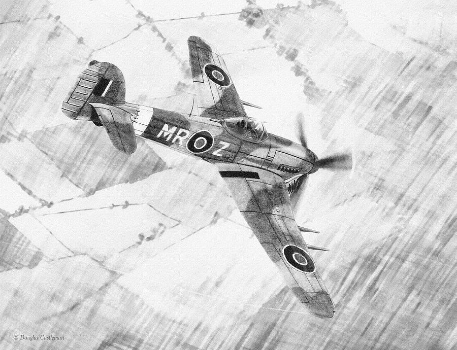 Hawker Typhoon Mk 1B Drawing by Douglas Castleman