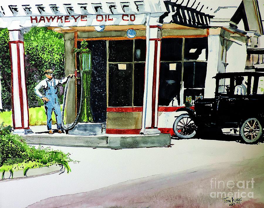 Hawkeye Oil Co Painting by Tom Riggs