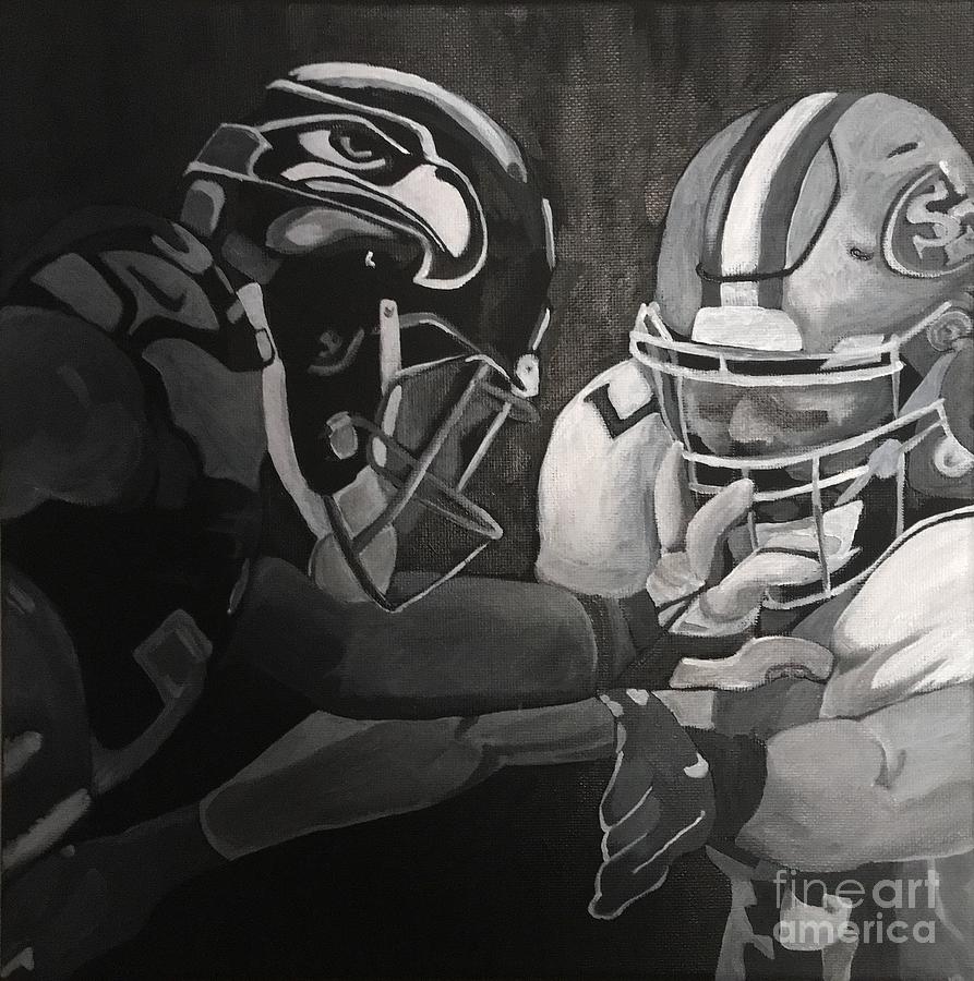 San Francisco Painting - Hawks and 49ers by Courtney Cooper