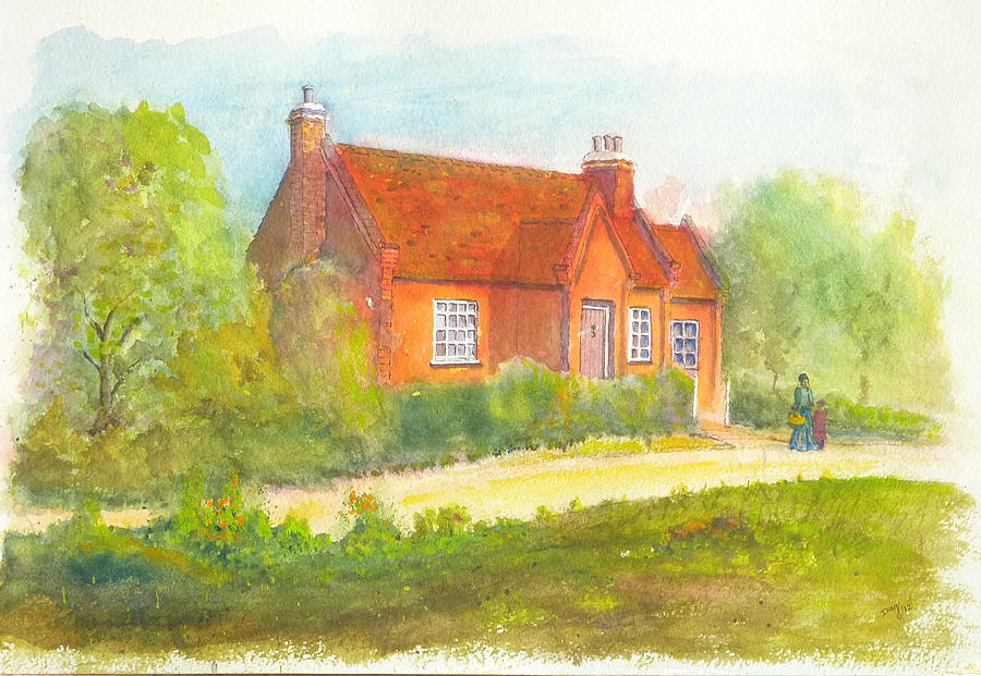 Vintage Painting - Hawkwell Cottage, UK by David Godbolt
