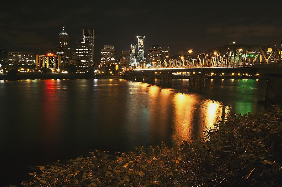Hawthorne and Portland at Night Photograph by John Christopher