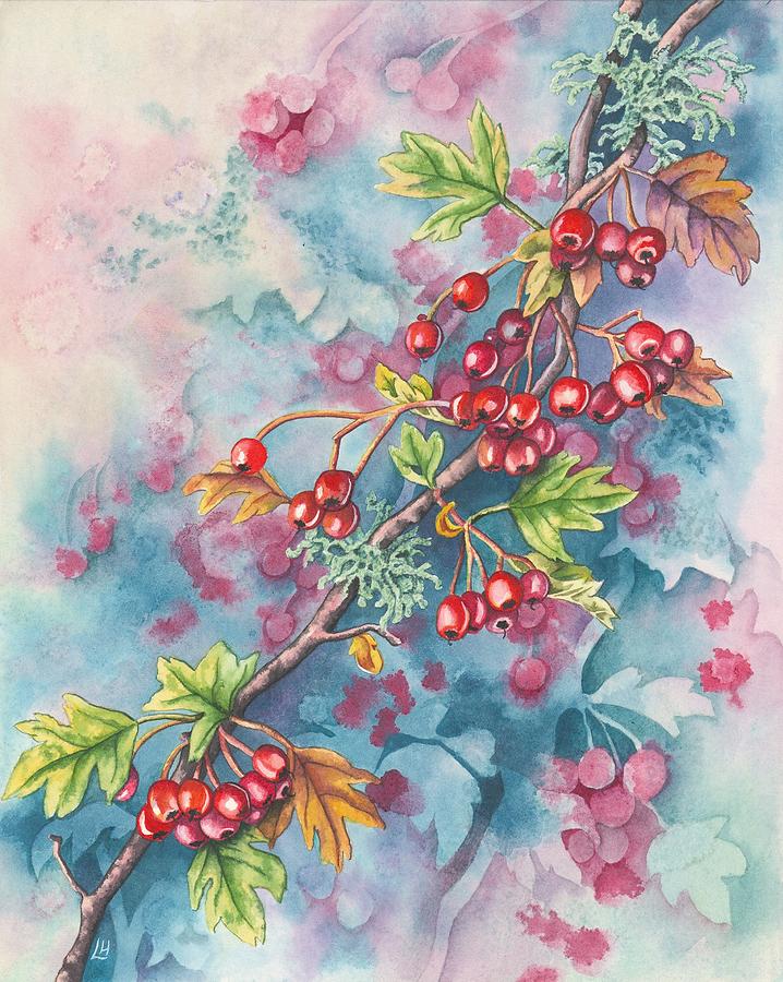 Hawthorn Berries Painting by Lynne Henderson