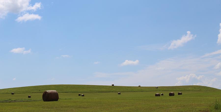 Blue Photograph - Hay Bale Hills by Weathered Wood