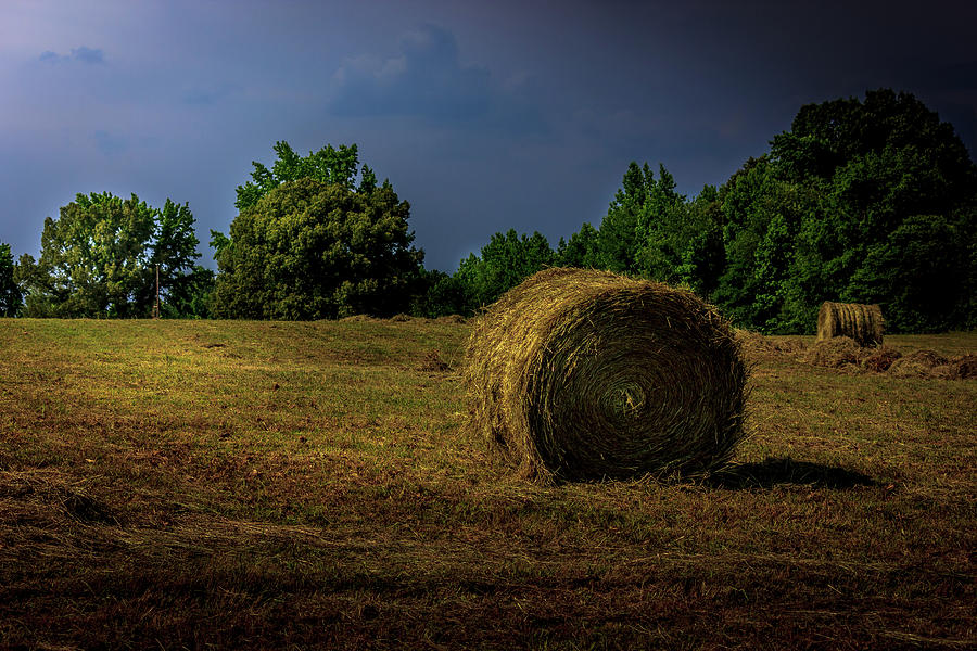 Hay Bales in the Landscape Photograph by Barry Jones