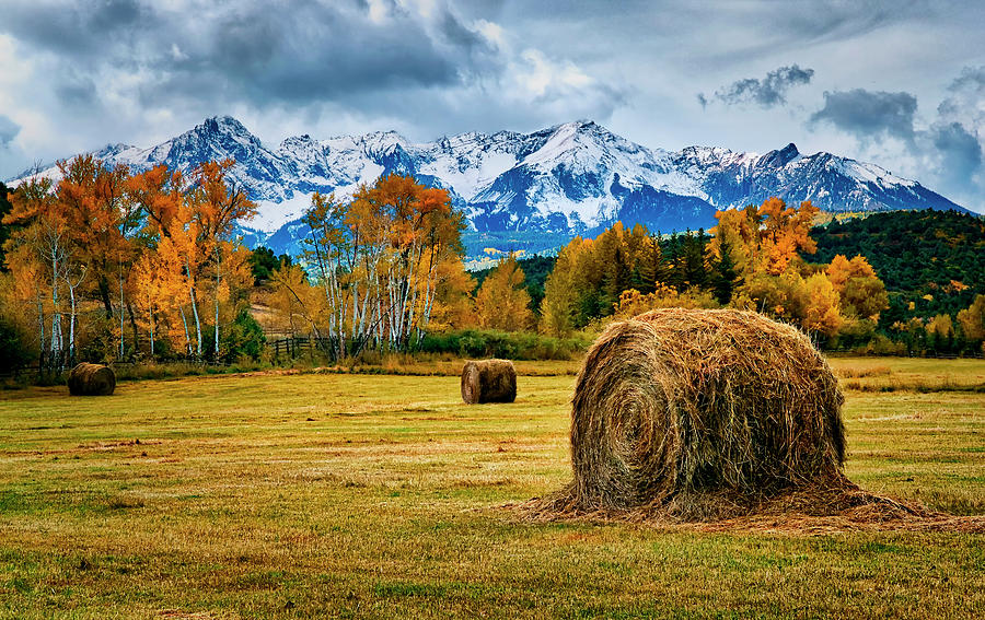 Hay Bales in the Mountain Valley Photograph by David Soldano