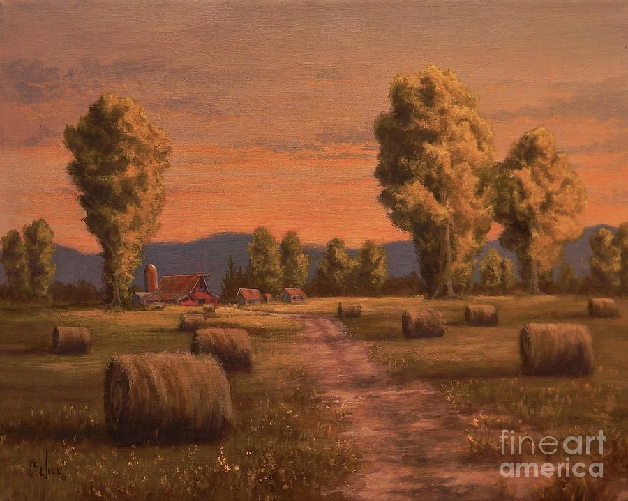 Hay Bales Painting By Paul K Hill