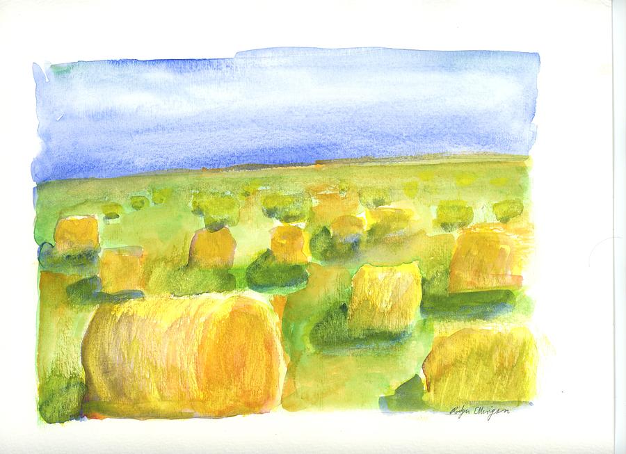 Hay Bales Painting by Rodger Ellingson