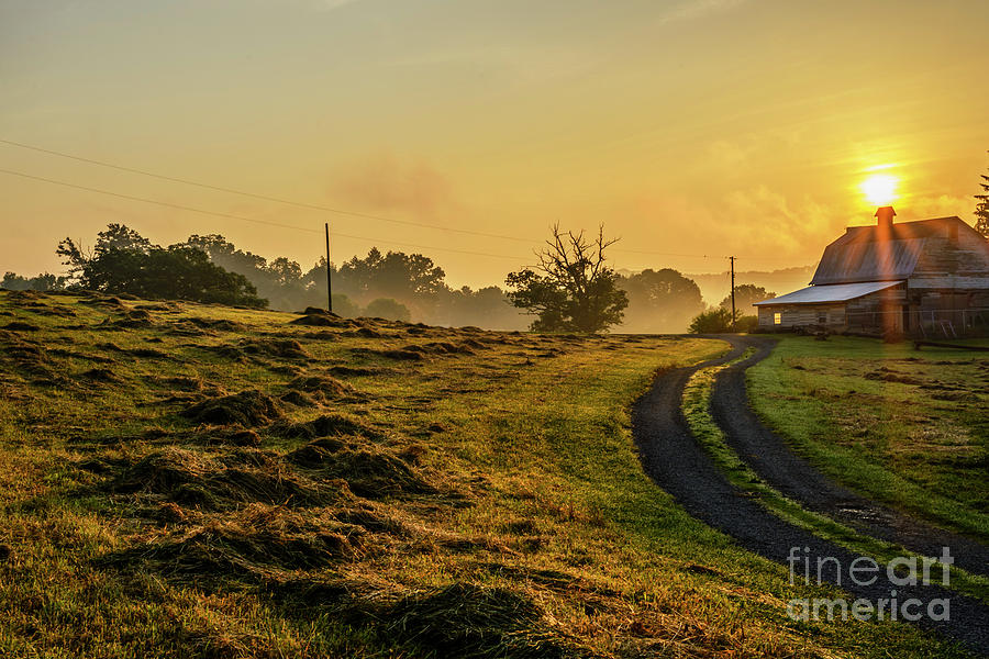 Hay Field and Barn Sunrise Photograph by Thomas R Fletcher