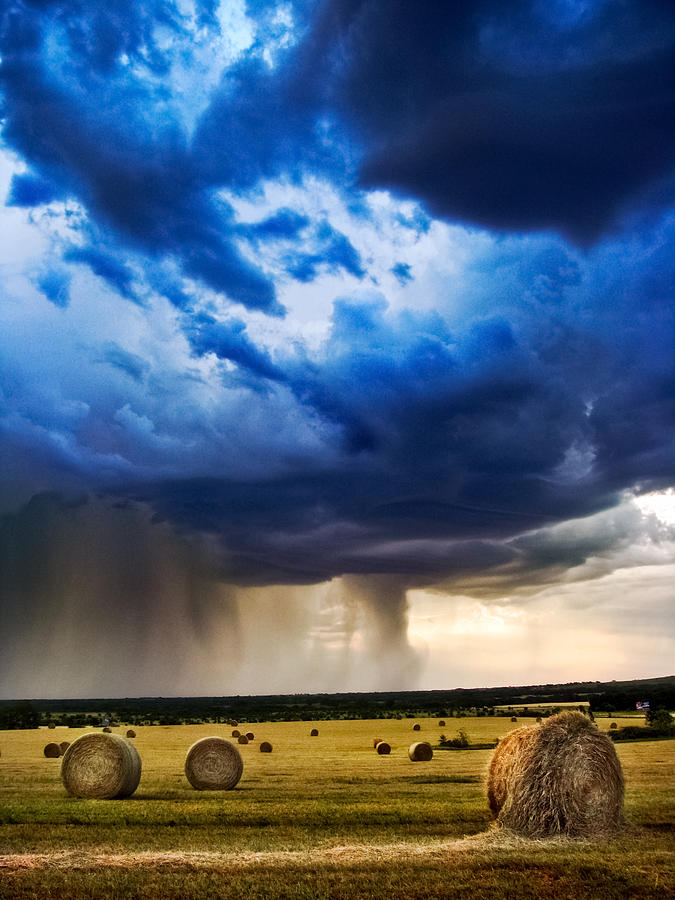 Farm Photograph - Hay in the Storm by Eric Benjamin