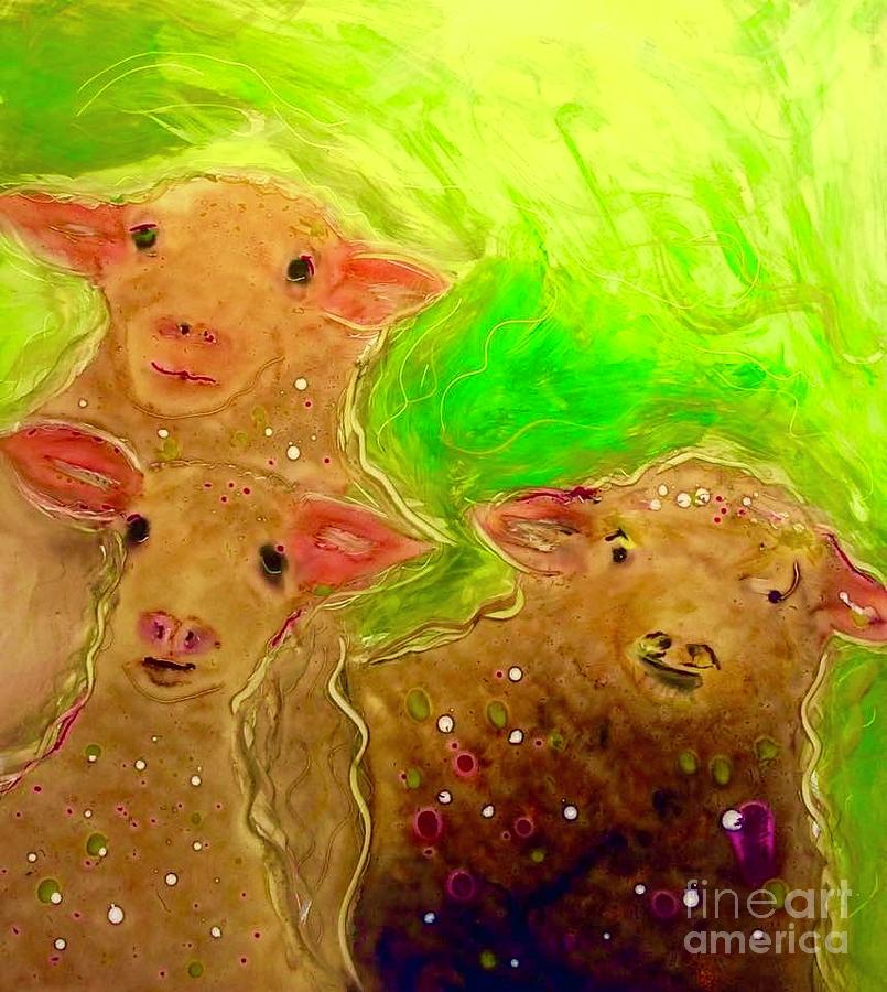 Hay What dew Ewe Know Painting by FeatherStone Studio Julie A Miller
