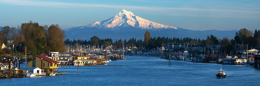 Hayden Island and Mt. Hood Photograph by Patrick Campbell