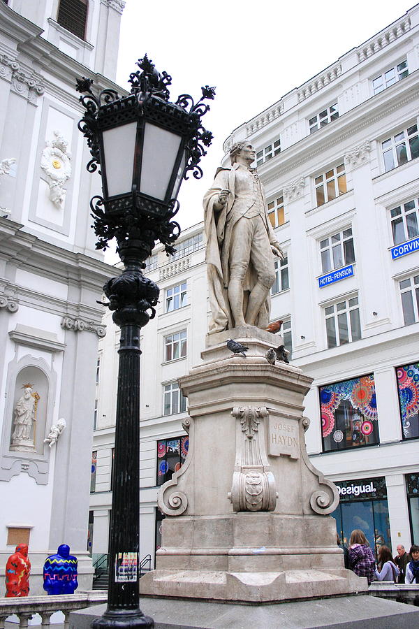 Haydn on Vienna Street Corner Photograph by Angela Rath