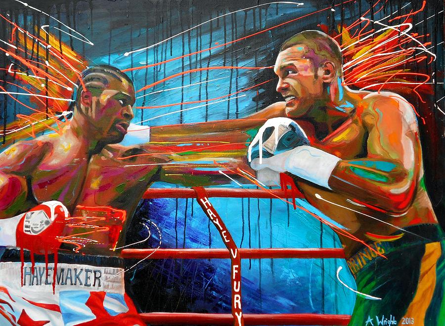 Abstract Painting - Fighters by Angie Wright