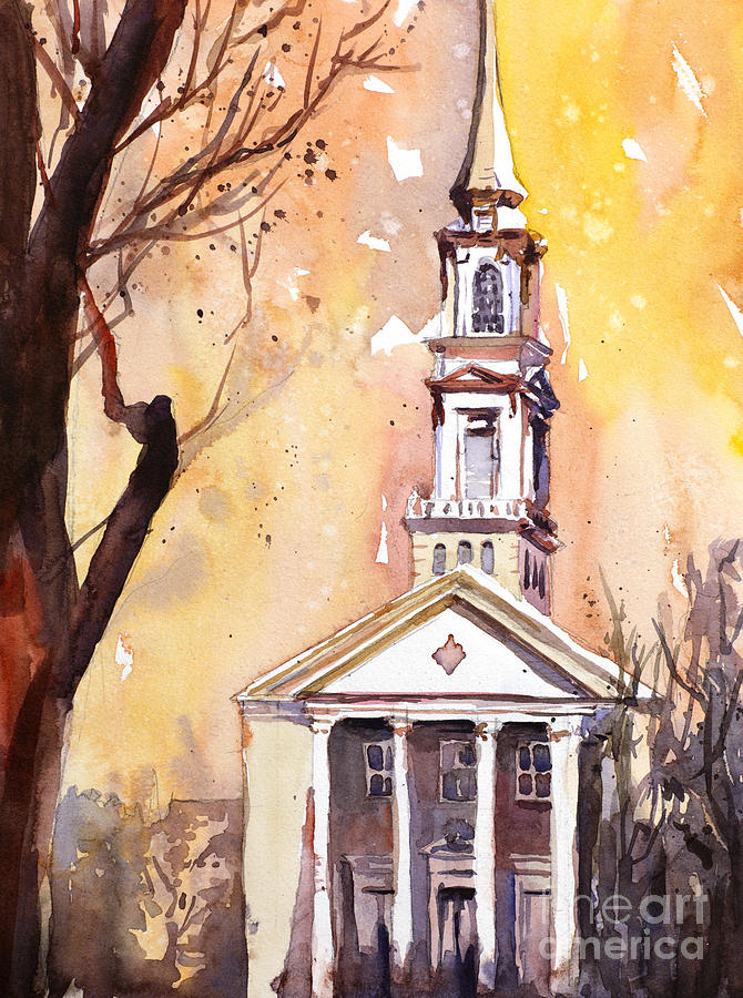 Hayes Barton Church Raleigh NC Painting by Ryan Fox
