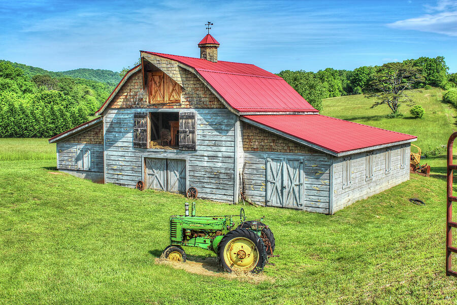 Hayesville Barn And Tractor Photograph by Lorraine Baum
