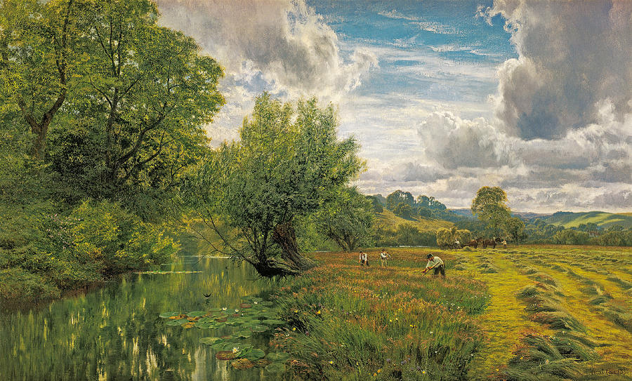 Hayfield near Days Lock. Oxon Painting by George Vicat Cole
