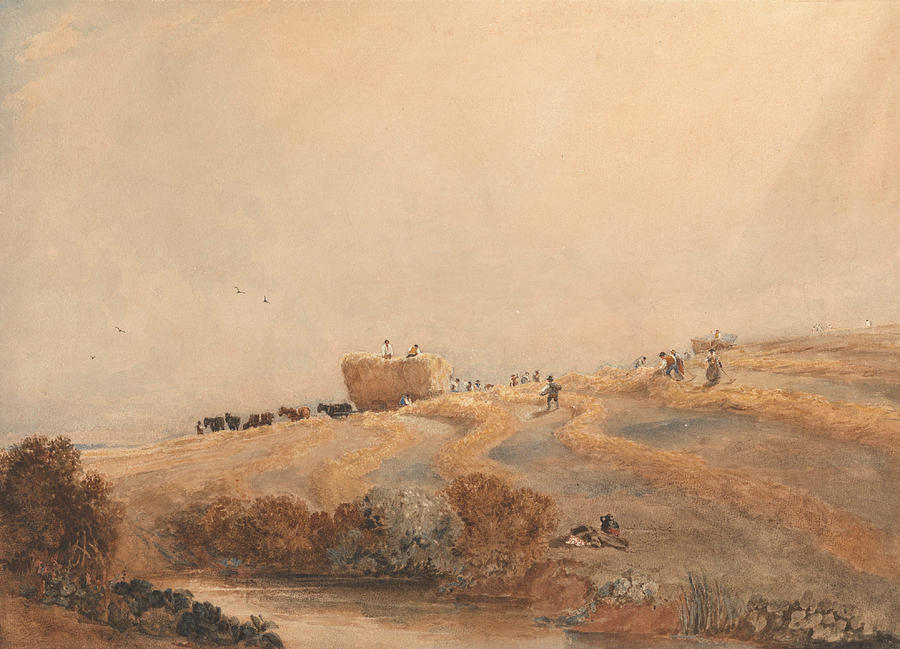 Haymaking Painting by David Cox