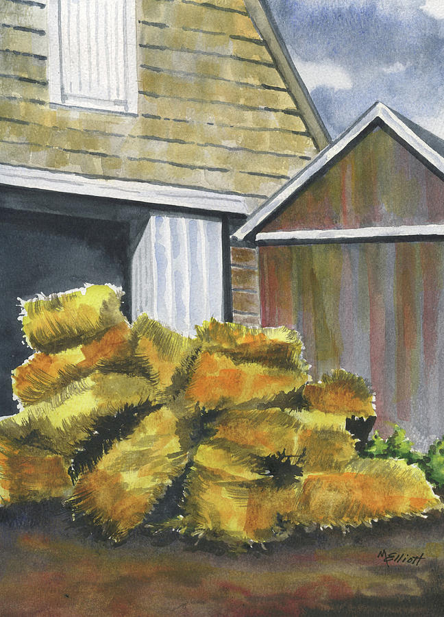 Hay Painting - Haystack by Marsha Elliott Hay Painting - Haystack by Marsha Elliott