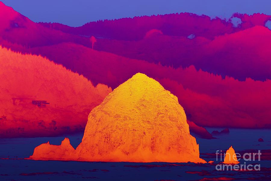 Haystack Rock Infrared Photograph by Scott Cameron