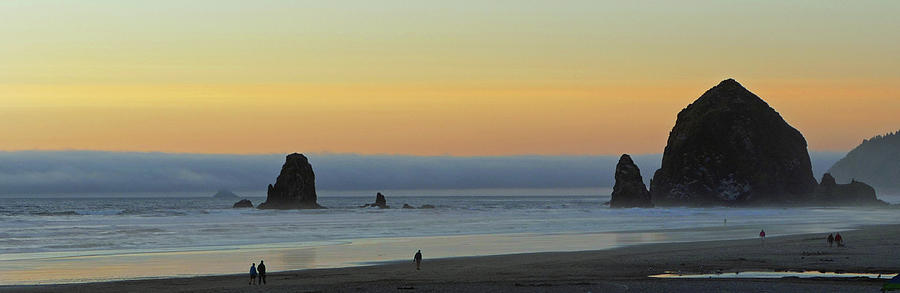 Sunset Photograph - Haystack Rock Panorama by JustJeffAz Photography