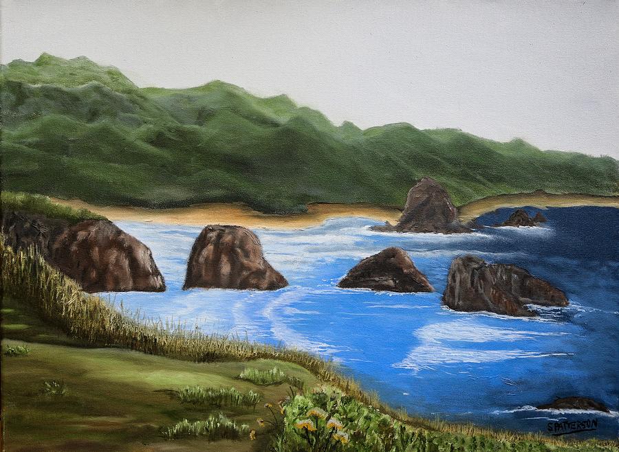 Haystack Rock Painting by Sara Patterson - Fine Art America