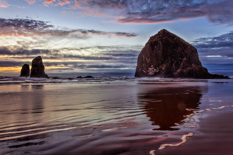 Haystack Rock Sunset Photograph by Diana Powell