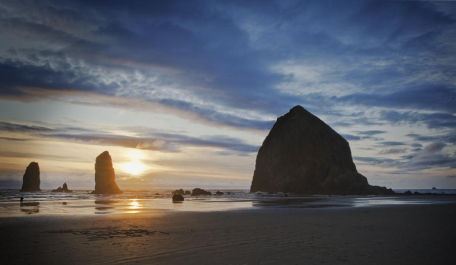 Haystack Sunset Photograph by John Christopher