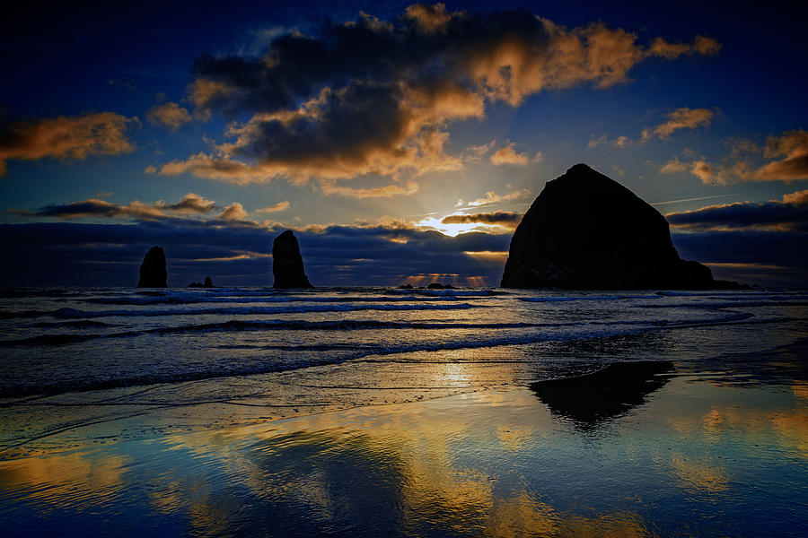 Haystack Sunset Photograph by Rick Berk