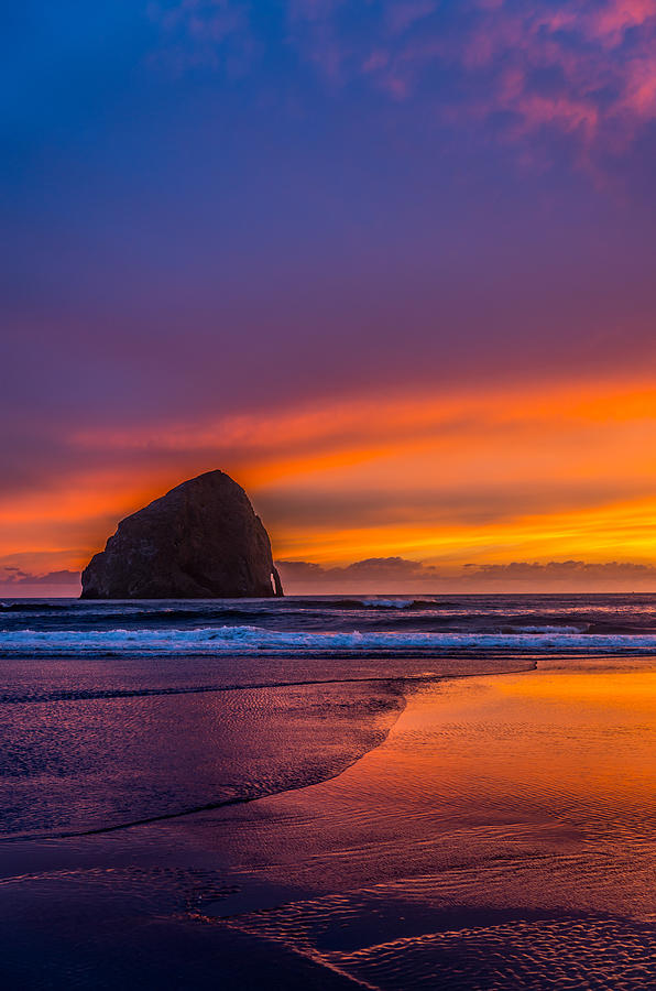 Haystack Sunset - Tall Photograph by Steven Maxx