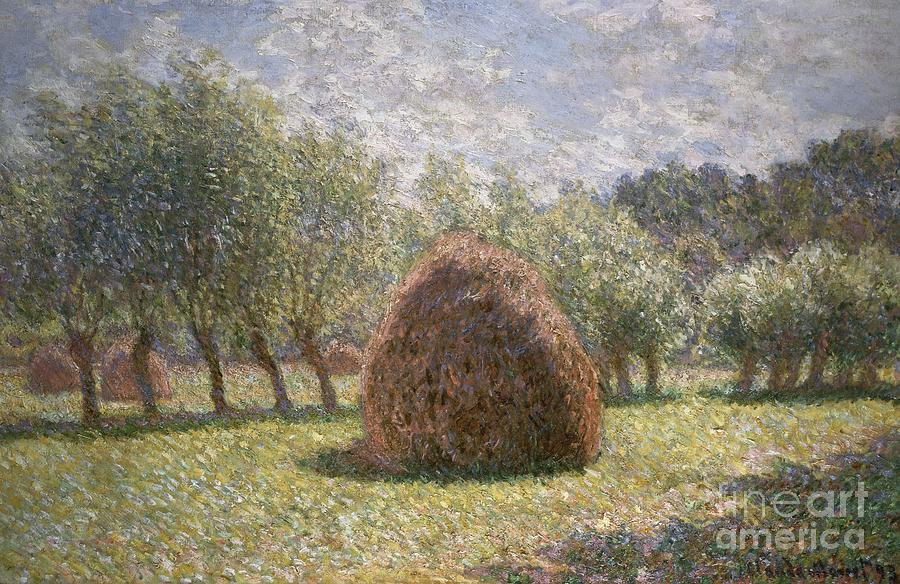 Claude Monet Painting - Haystacks at Giverny, 1893 by Claude Monet by Claude Monet