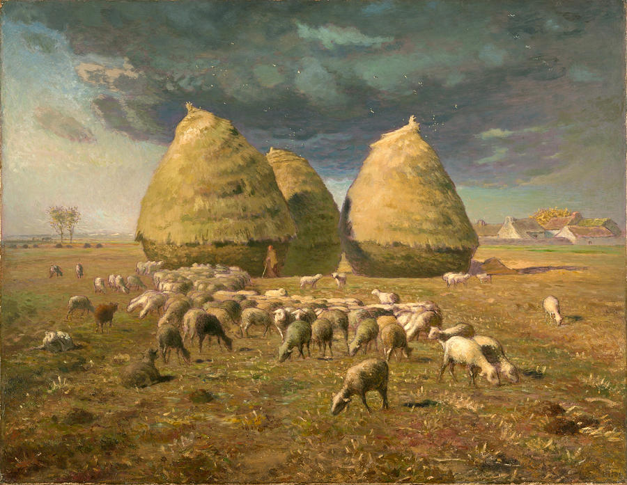 Haystacks. Autumn Painting by Jean Francois Millet