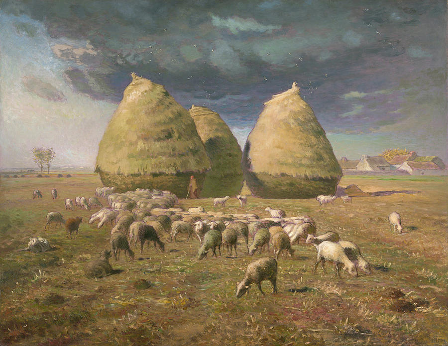 Jean Francois Millet Painting - Haystacks Autumn  by MotionAge Designs