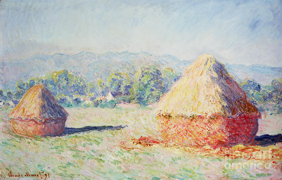Claude Monet Painting - Haystacks in the Sun by Claude Monet