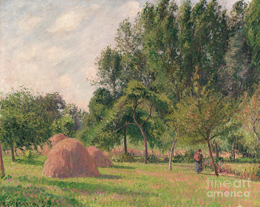 Haystacks, Morning, Eragny, 1899 Painting by Camille Pissarro