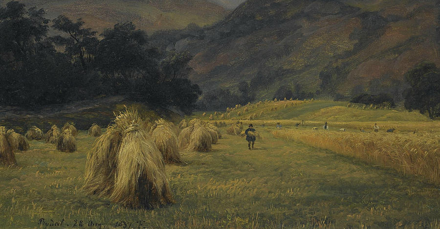 Haystacks, Rydal, Cumbria Painting by Thomas Fearnley