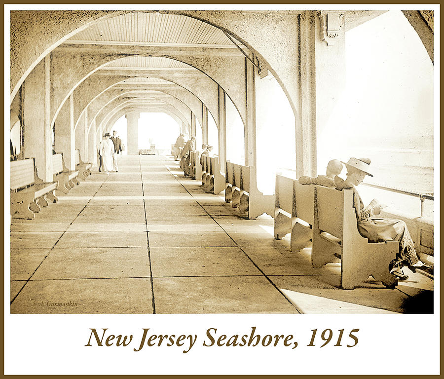 Hazy Afternoon, Seaside Pavillion, New Jersey Shore, 1915, Vinta Photograph by A Macarthur Gurmankin