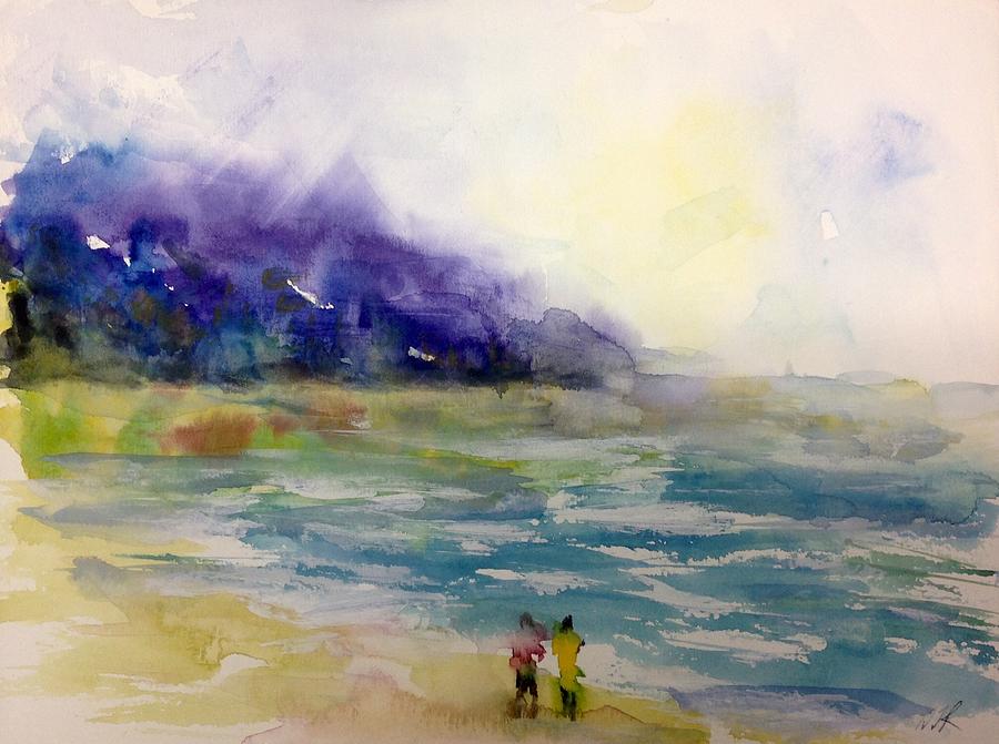 Hazy Beach Scene Painting by Desmond Raymond