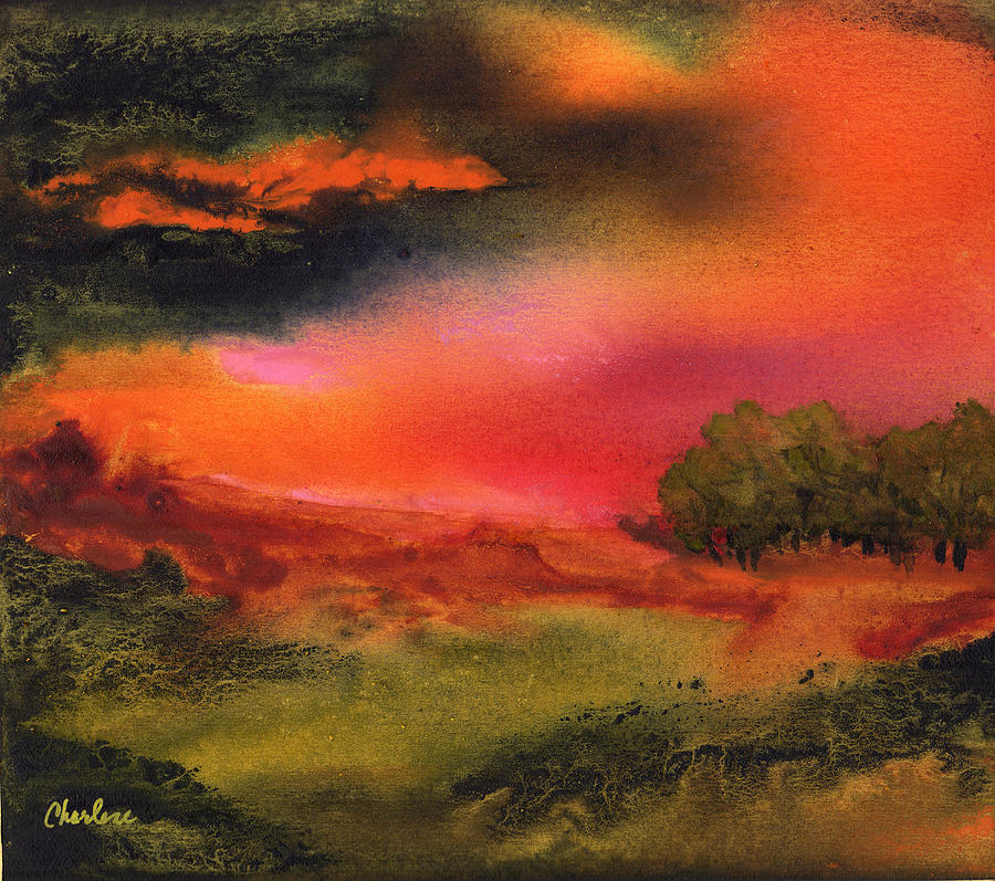 Hazy Lazy Sunset Painting by Charlene Fuhrman-Schulz