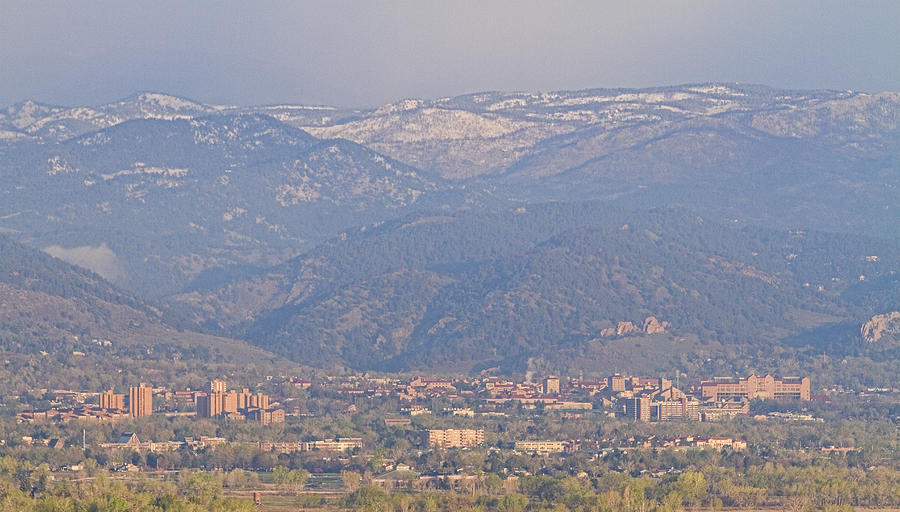 Hazy Low Cloud Morning Boulder Colorado University Scenic View  Photograph by James BO Insogna