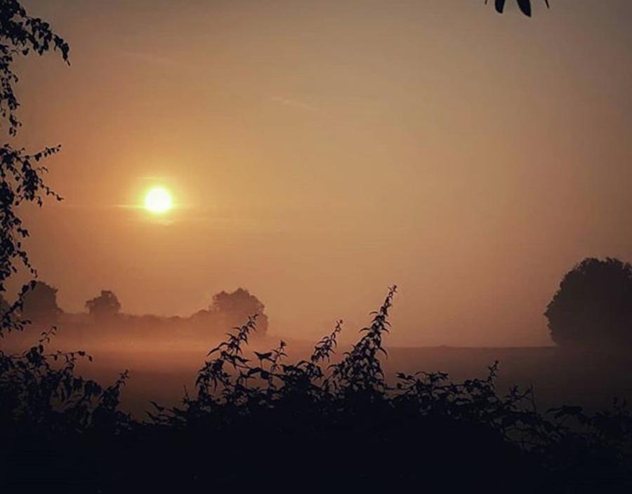Nature Photograph - Hazy Morning Sun And Misty by Chris Smith
