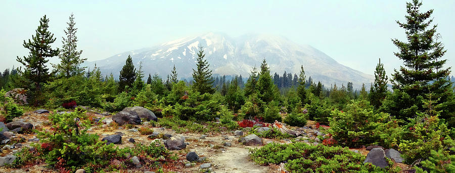 Hazy Mt. St. Helens Photograph by Rick Lawler