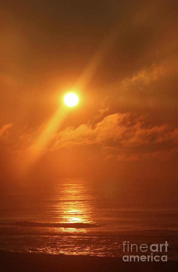 Hazy Orange Sunrise On The Jersey Shore Photograph by Jeff Breiman