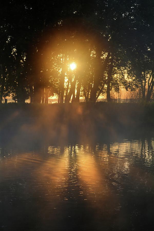 Hazy River Sunrise Photograph by Bonfire Photography
