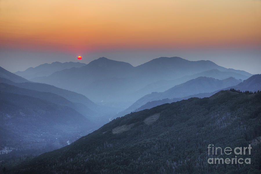 Hazy Sunset From Scott Hill Photograph by Spencer Baugh