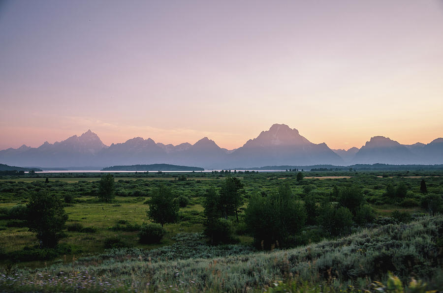 Hazy Sunset in the Tetons Photograph by Margaret Pitcher