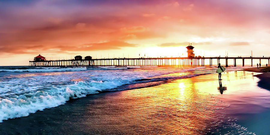 Huntington Beach Surfer Sunset 2 Photograph by Tyler Kanode - Fine Art ...