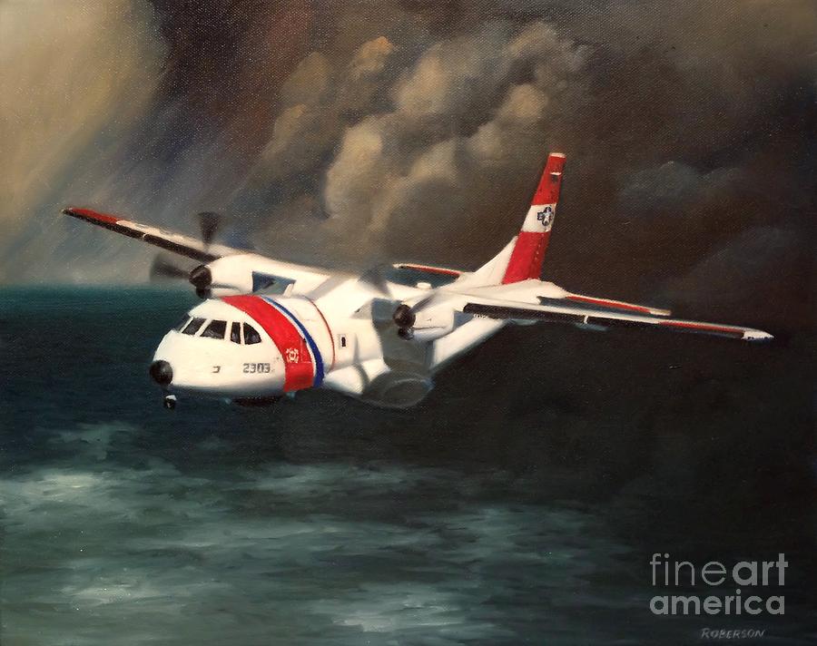 Airplane Painting - Hc-144a by Stephen Roberson