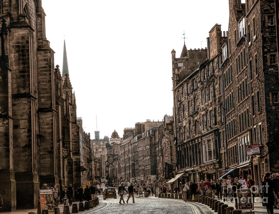 HD Sepia Old Streets of Edinburgh  Photograph by Chuck Kuhn