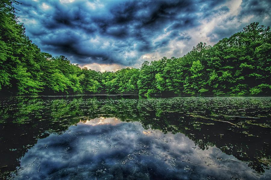 Sunset Photograph - HDR Lake by Mike Dunn