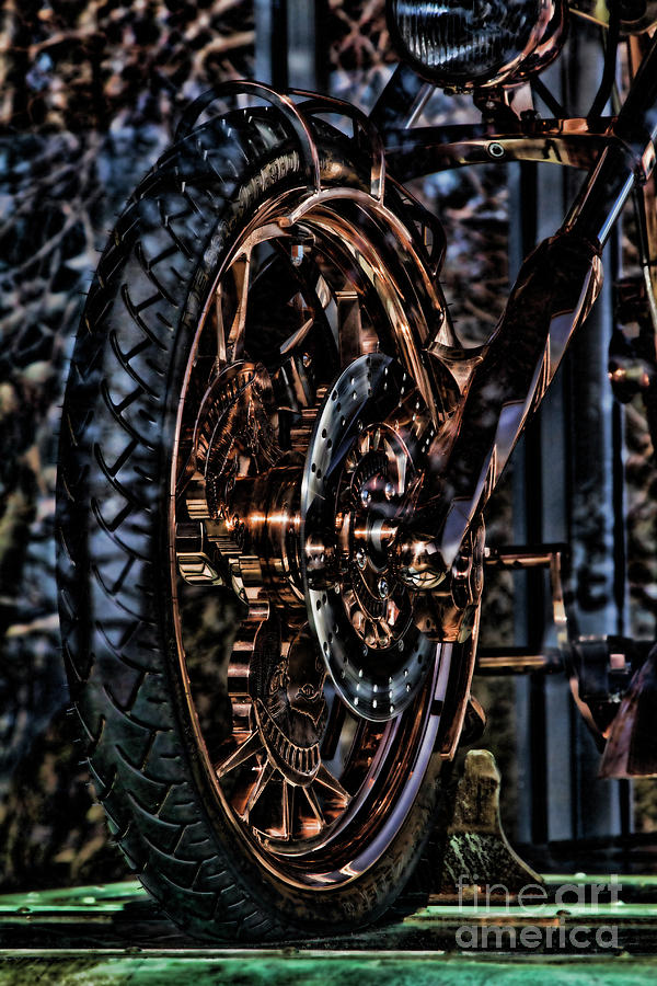 HDR Liberty Bike Copper NY Photograph by Chuck Kuhn